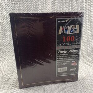 VTG Pioneer 100 Page Magnetic Photo Album Fast Stick 1998 New Sealed Burgundy